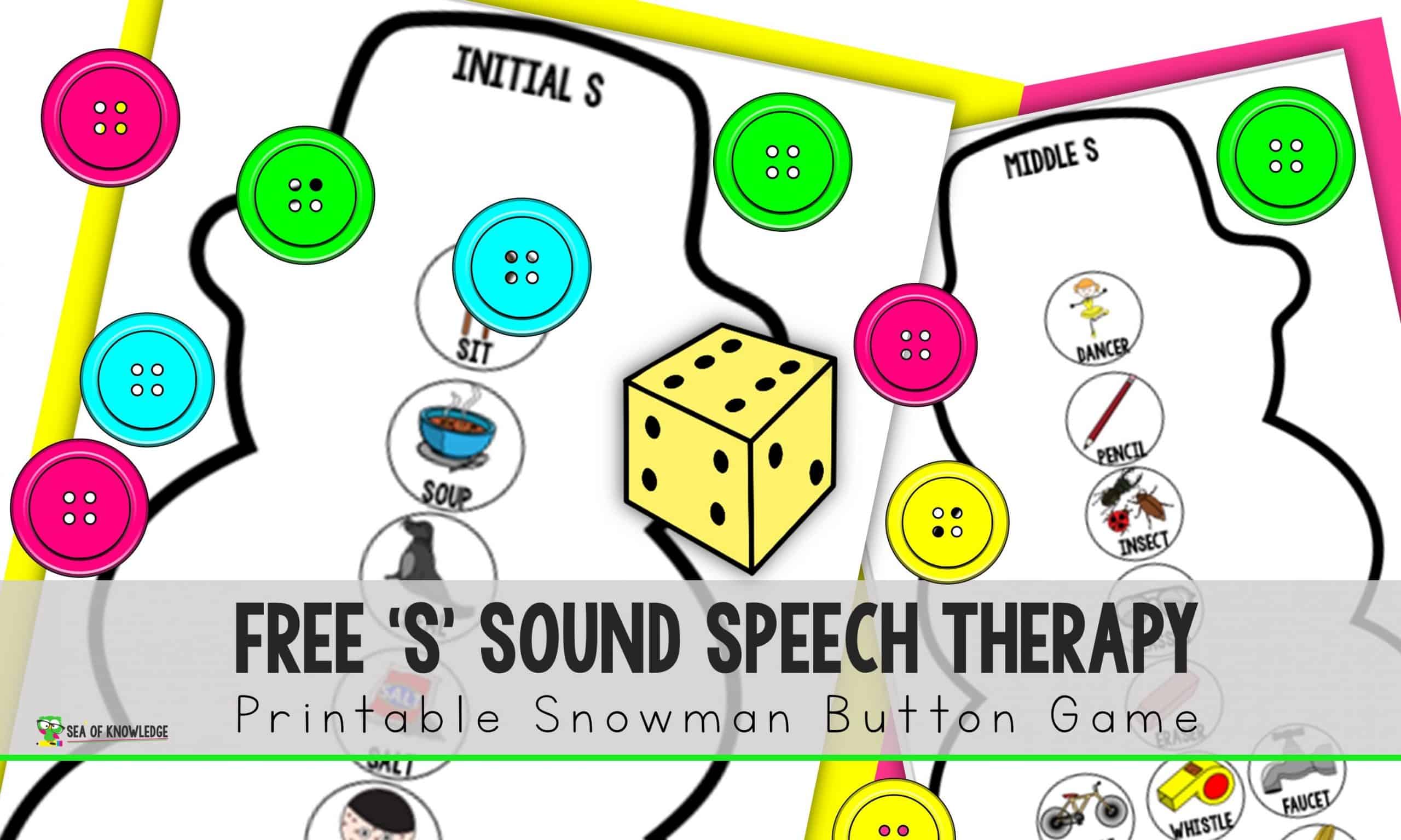 S Words Speech Therapy Games Snowman - Sea of Knowledge